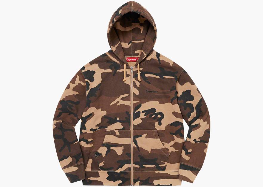 Supreme Lakshmi Zip Up Hooded Sweatshirt Brown Camo | Hype Supreme Lakshmi Zip Up Hooded Sweatshirt Brown Camo | Hype