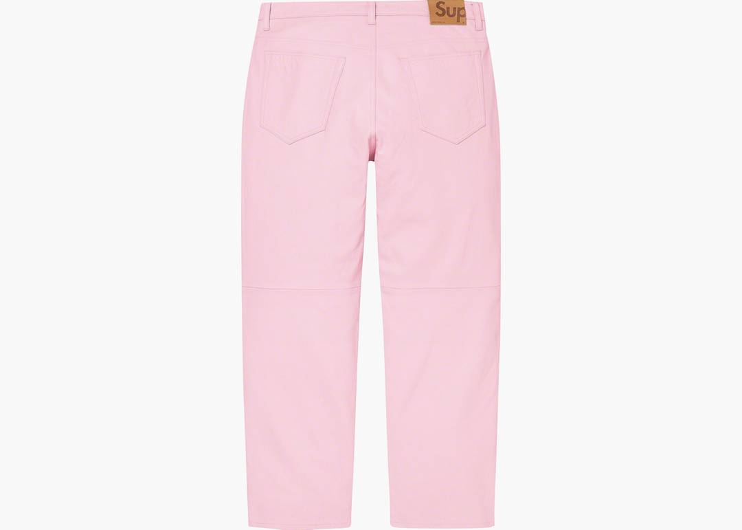 Supreme Leather 5-Pocket Jean Pink | Hype Clothinga