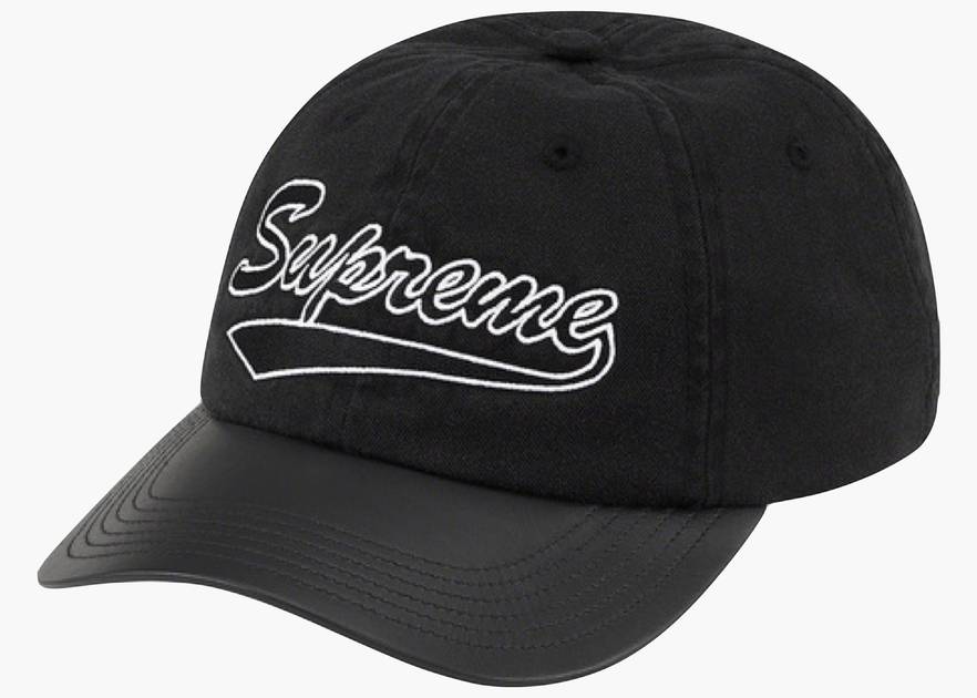 Supreme Leather Visor 6-Panel Black | Hype Clothinga