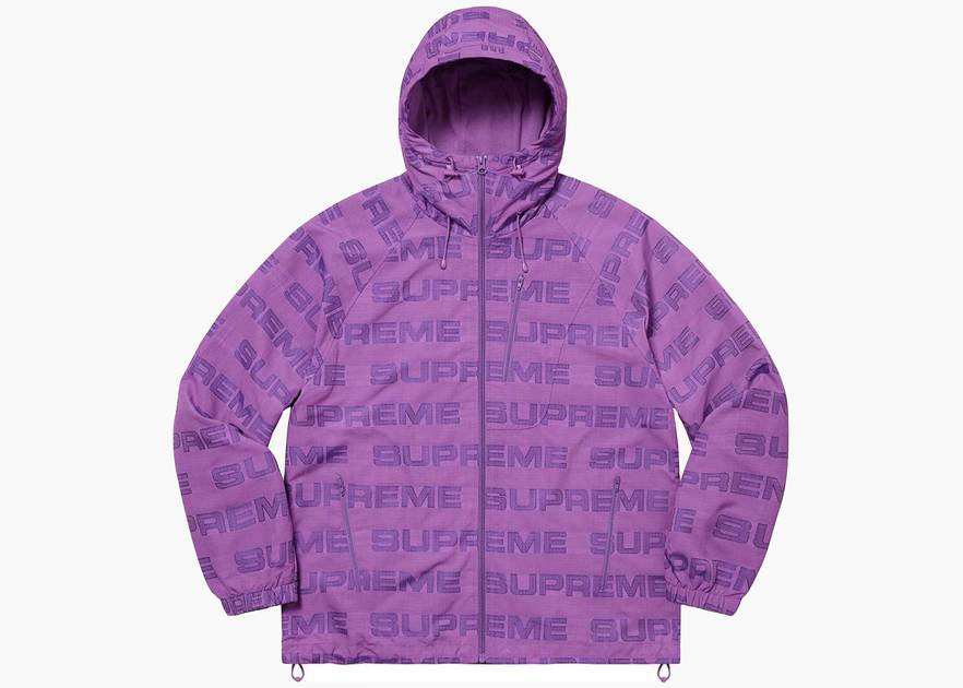 Supreme Logo Ripstop Hooded Track Jacket Purple | Hype Clothinga
