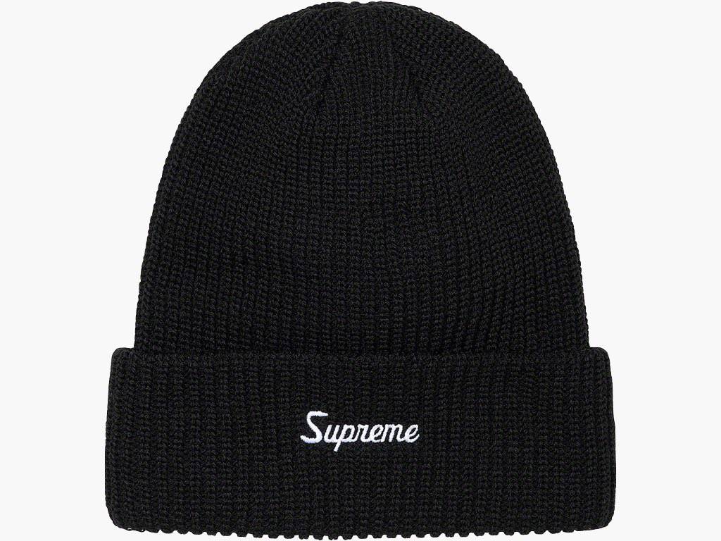 Supreme Loose Gauge Beanie Black | Hype Clothinga