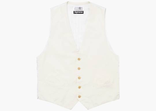 Supreme MM6 Maison Margiela Washed Cotton Suit Vest Cream SMM6WCSVC Hype Clothinga Limited Edition