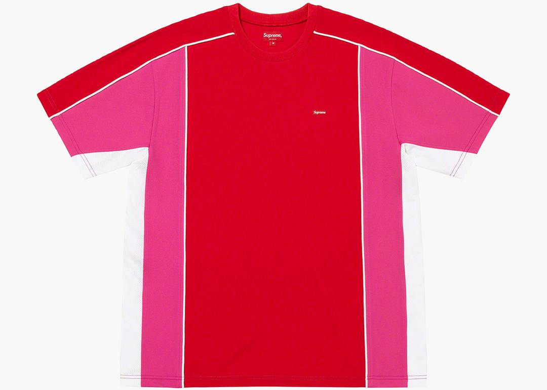 Supreme Mesh Panel S/S Top Red | Hype Clothinga