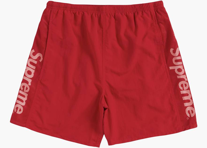 Supreme Mesh Panel Water Short Red | Hype Clothinga