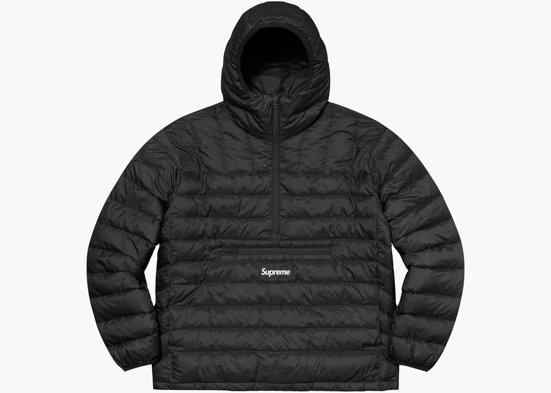 Supreme Micro Down Half Zip Hooded Pullover (FW21) Black