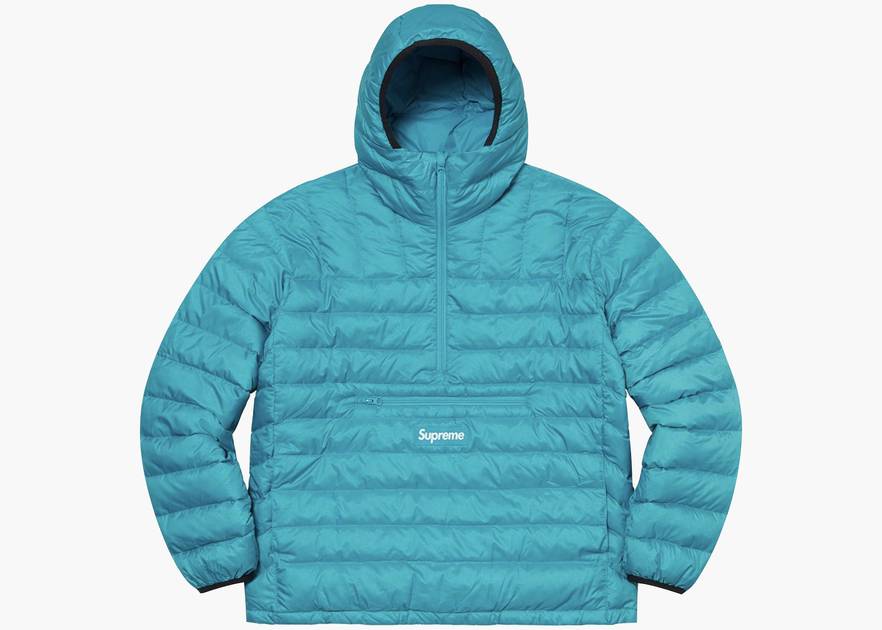 Supreme Micro Down Half Zip Hooded Pullover (FW21) Teal