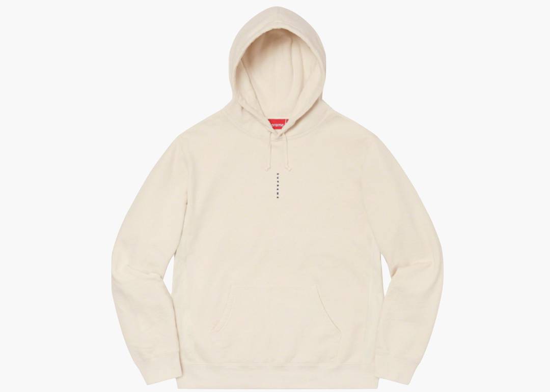 Supreme Micro Logo Hooded Sweatshirt Natural | Hype Clothinga