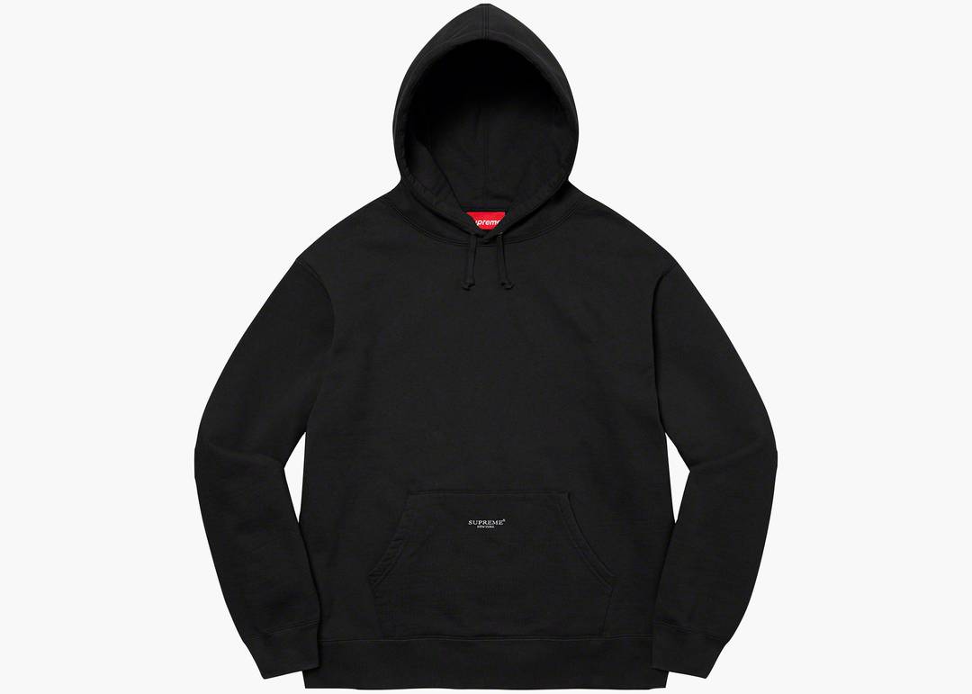 Supreme Micro Logo Hooded Sweatshirt (SS22) Black | Hype Clothinga