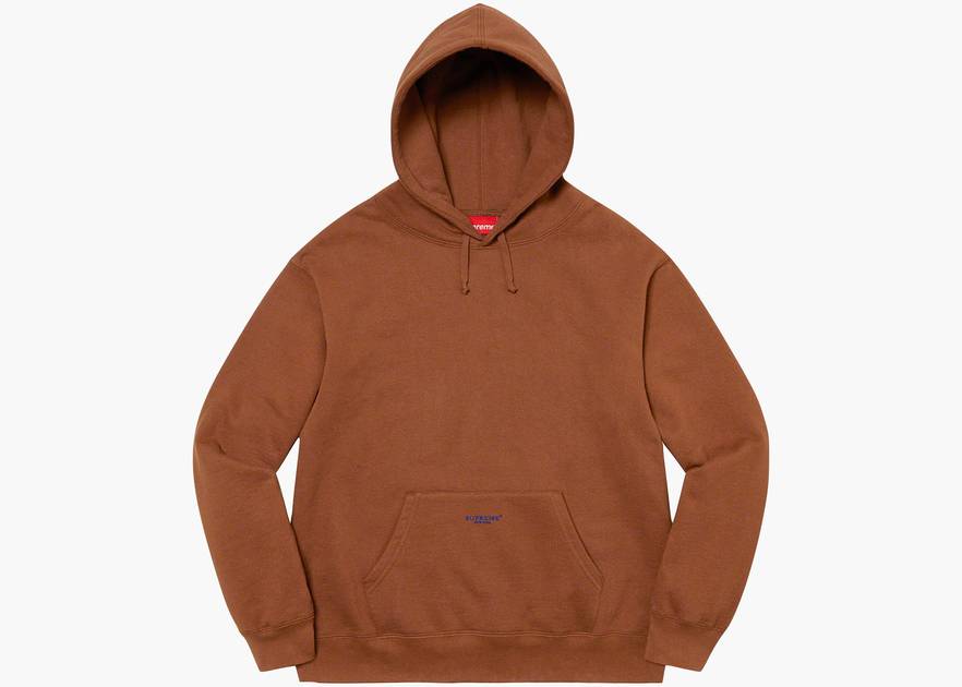 Supreme Micro Logo Hooded Sweatshirt (SS22) Brown | Hype Clothinga