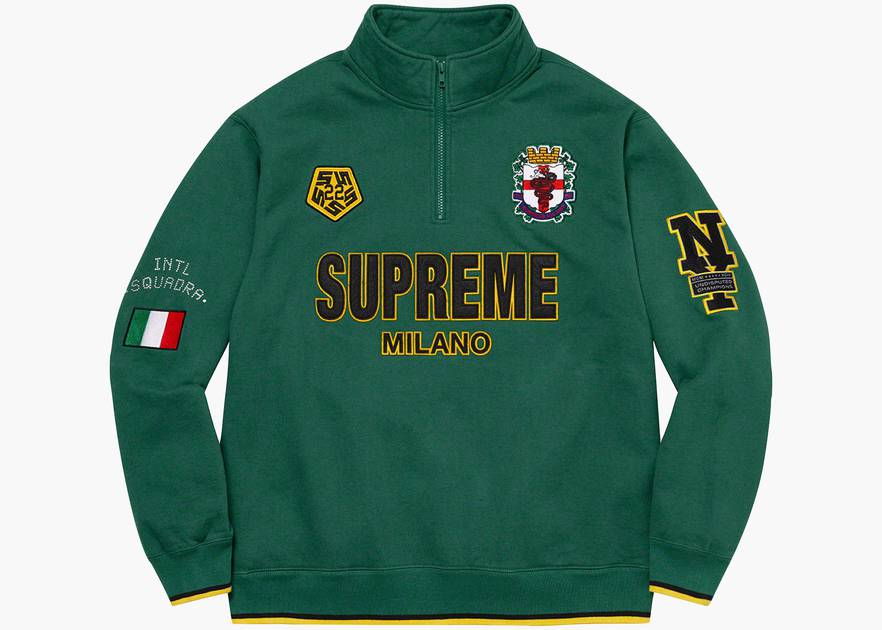 Supreme Milano Half Zip Pullover Dark Green | Hype Clothinga