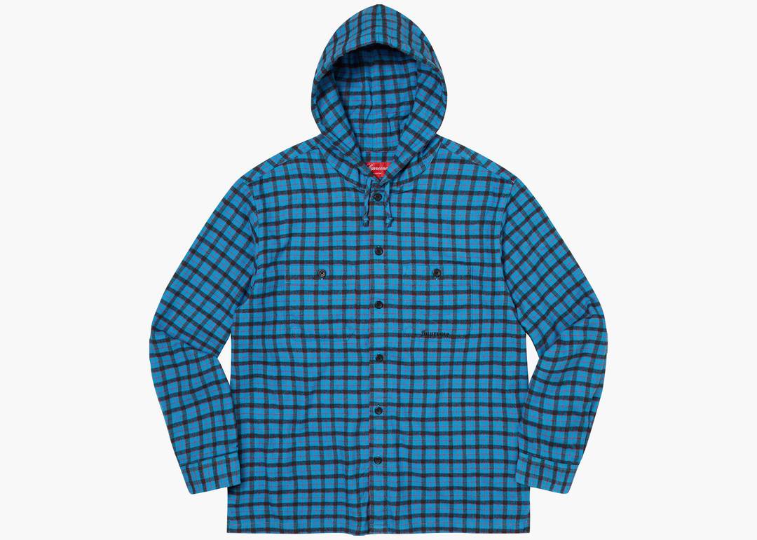 Supreme Mini Plaid Hooded Shirt Blue | Hype Clothinga Supreme Mini Plaid Hooded Shirt Blue | Hype Clothinga