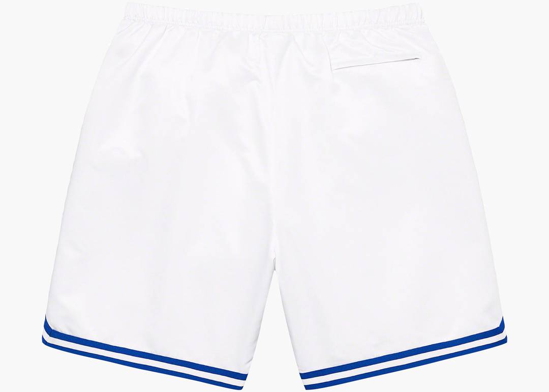 Supreme Mitchell & Ness Satin Basketball Short White | Hype Clothinga