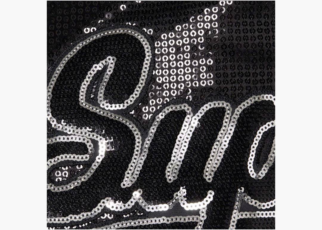Supreme Mitchell & Ness Sequin Varsity Jacket Black | Hype Supreme Mitchell & Ness Sequin Varsity Jacket Black | Hype