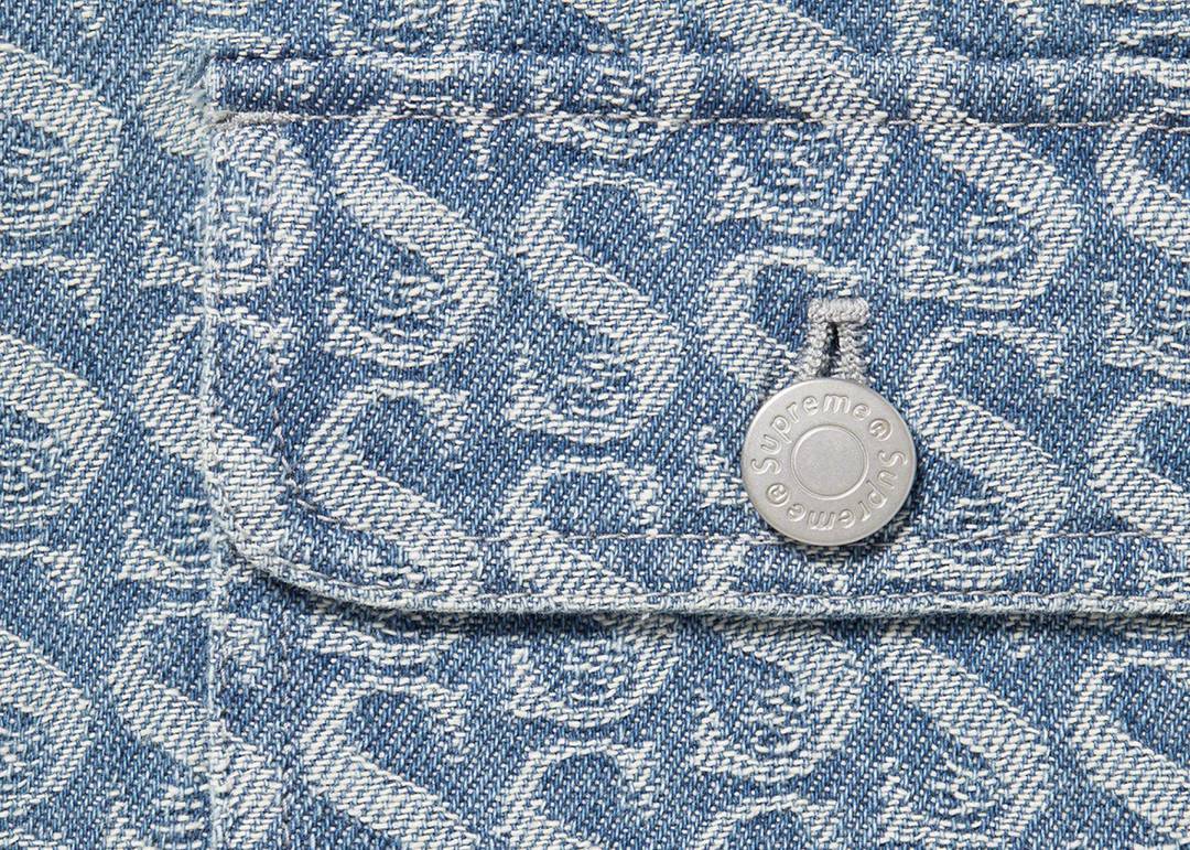 Supreme Monogram Denim Shirt Blue | Hype Clothinga