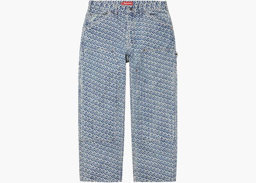 Supreme Monogram Double Knee Denim Painter Pant Blue | Hype ...