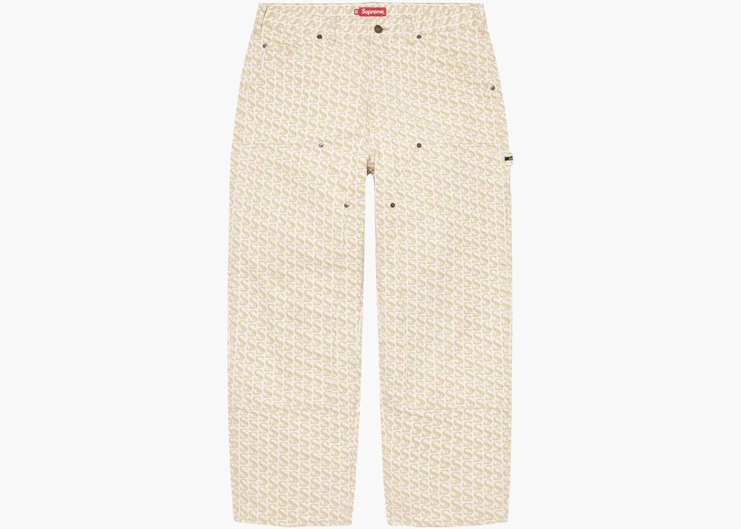 Supreme Monogram Double Knee Denim Painter Pant Tan | Hype