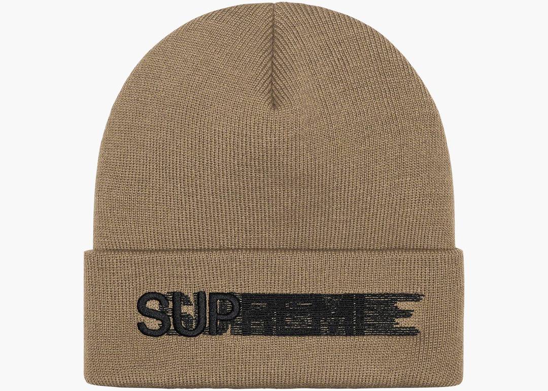 Supreme Motion Logo Beanie (SS23) Taupe | Hype Clothinga