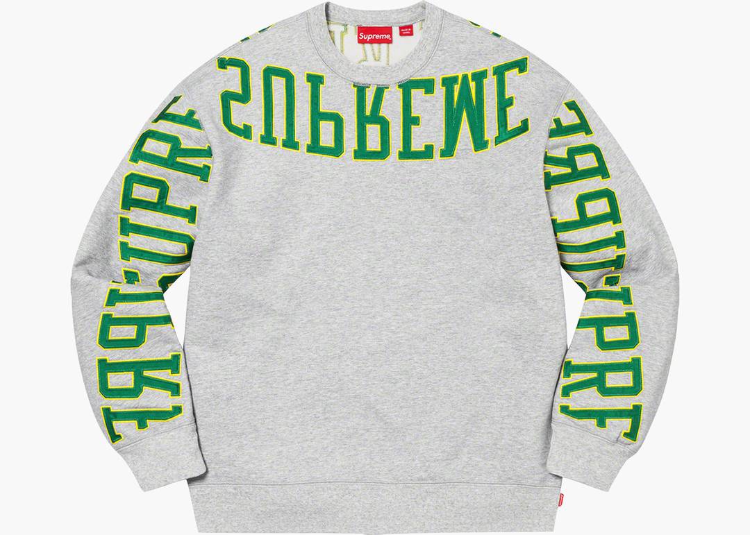 Supreme Multi Arc Crewneck Heather Grey | Hype Clothinga