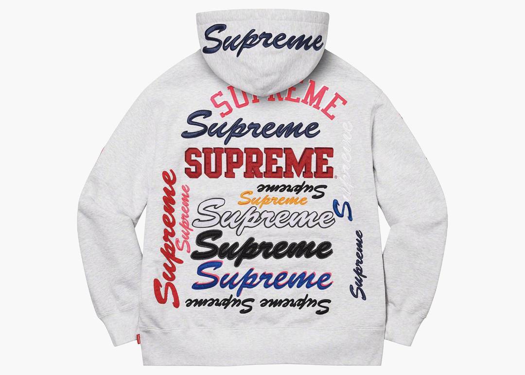 Supreme Multi Logo Hooded Sweatshirt Ash Grey | Hype Clothinga