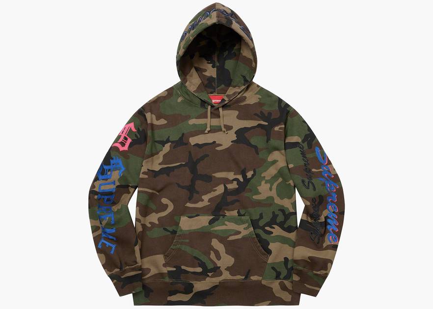 Pre-owned Supreme Arc Logo Thermal Zip Up Sweatshirt Camo M Fw12 Hoodie In  Multicolor