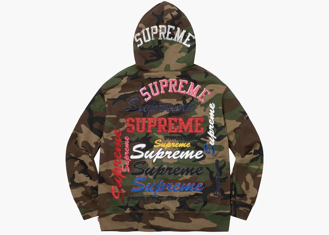 Supreme Multi Logo Hooded Sweatshirt Black Hoodie (FW21) - Size Medium