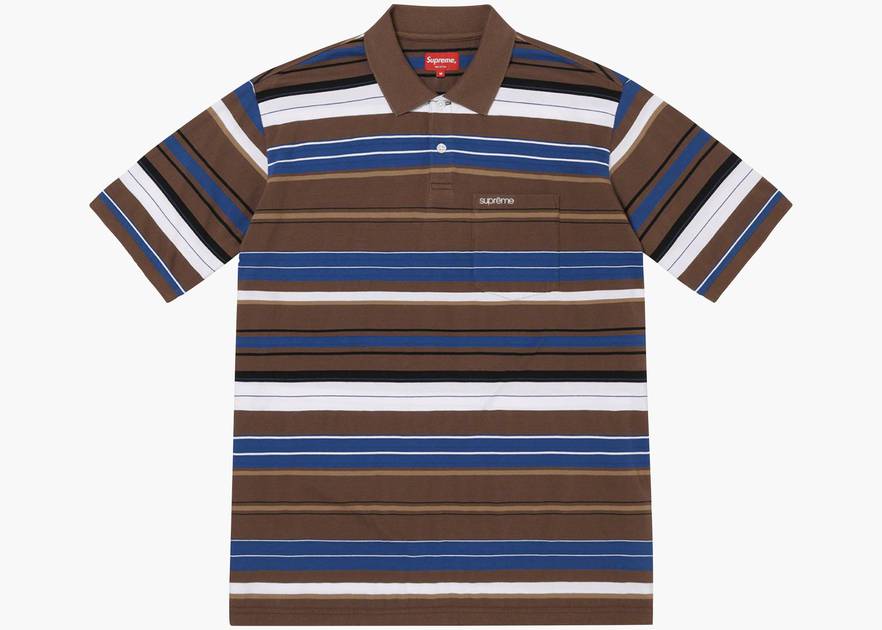 Supreme_Multi_Stripe_Polo_Brow Supreme_Multi_Stripe_Polo_Brow