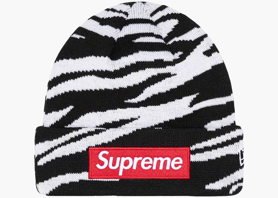 Supreme New Era Box Logo Beanie (FW22) Zebra | Hype Clothinga