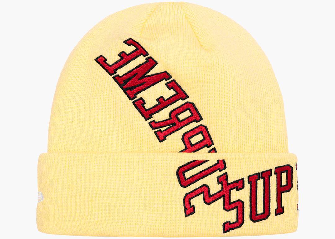 Supreme New Era Multi Arc Beanie Pale Yellow | Hype Clothinga