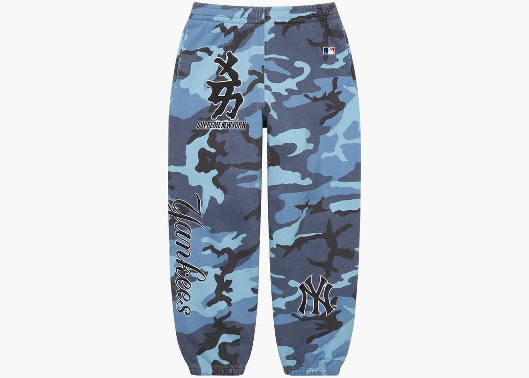 Supreme New York Yankees Kanji Sweatpant Blue Camo | Hype