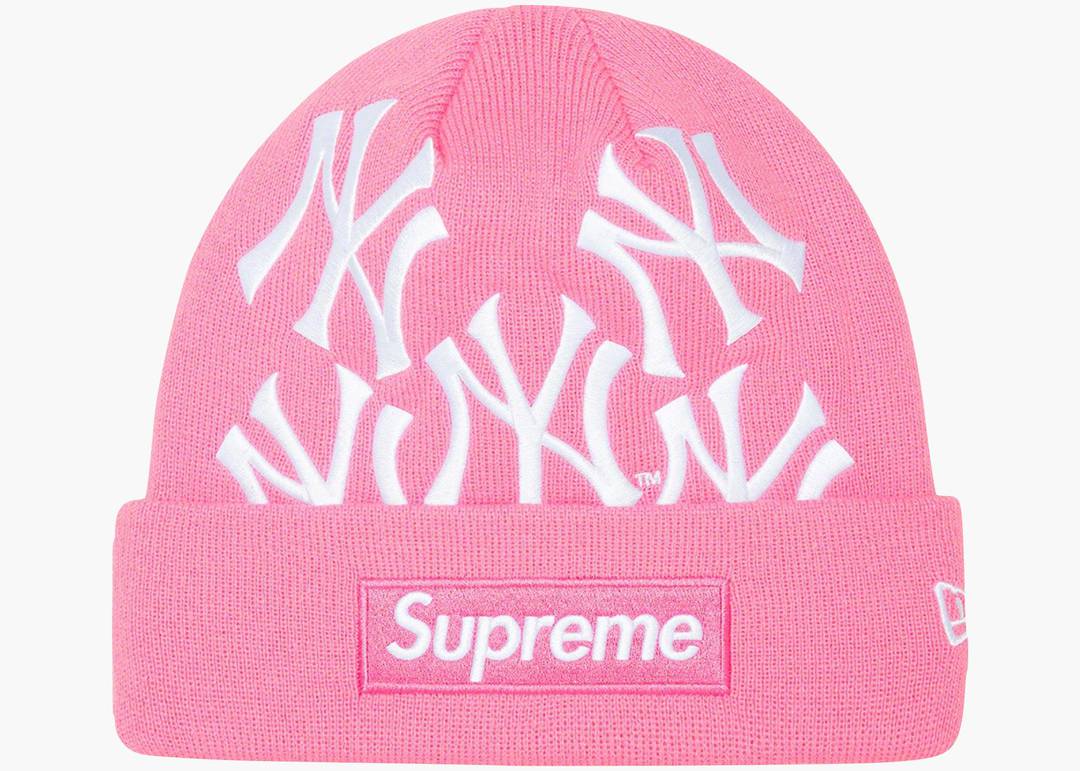 Supreme New York Yankees New Era Box Logo Beanie Pink | Hype