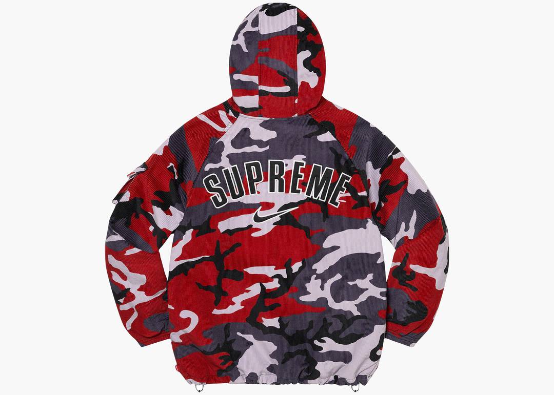 Supreme corduroy denim jacket red hood