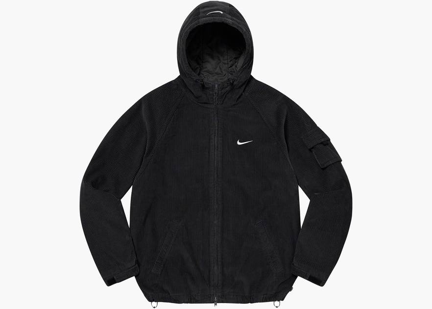 Supreme Nike Arc Corduroy Hooded Jacket Black | Hype Clothinga