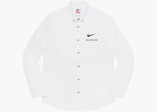 Supreme Nike Cotton Twill Shirt White | Hype Clothinga