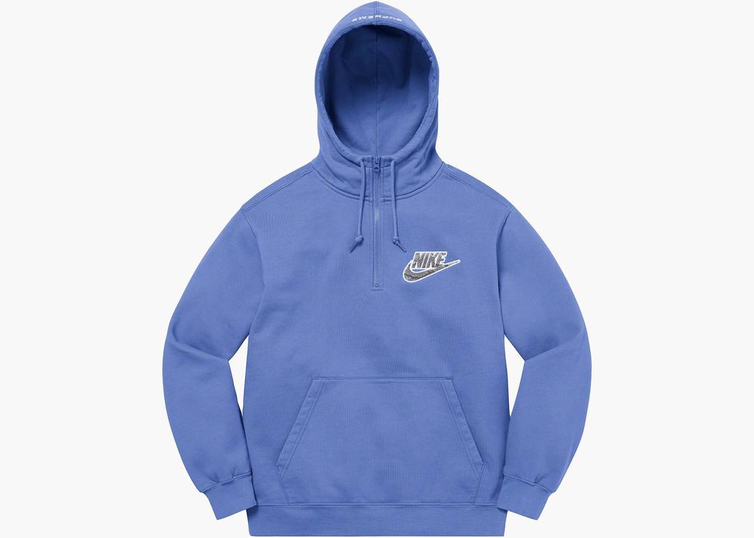 Supreme Nike Half Zip Hooded Sweatshirt Blue | Hype Clothinga