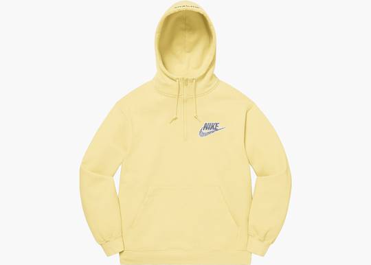 Supreme Nike Half Zip Hooded Sweatshirt Pale Yellow