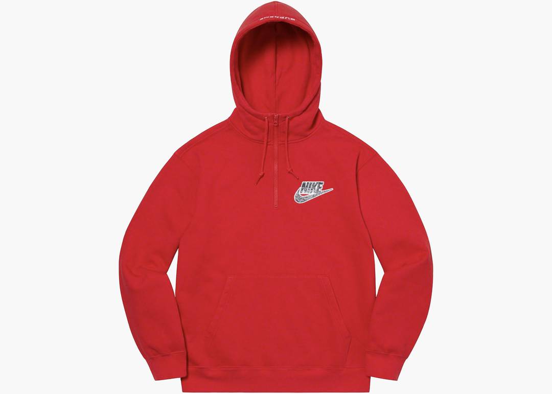 Supreme Nike Half Zip Hooded Sweatshirt Red | Hype Clothinga