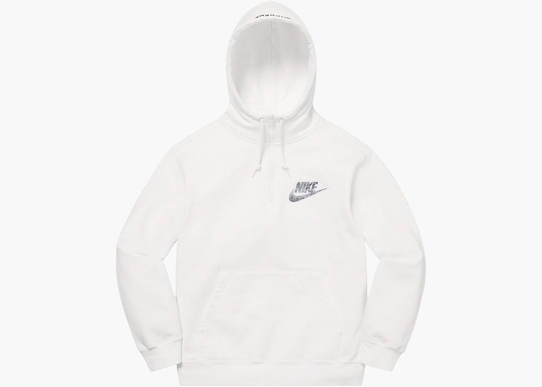 Supreme Nike Half Zip Hooded Sweatshirt White | Hype Clothinga