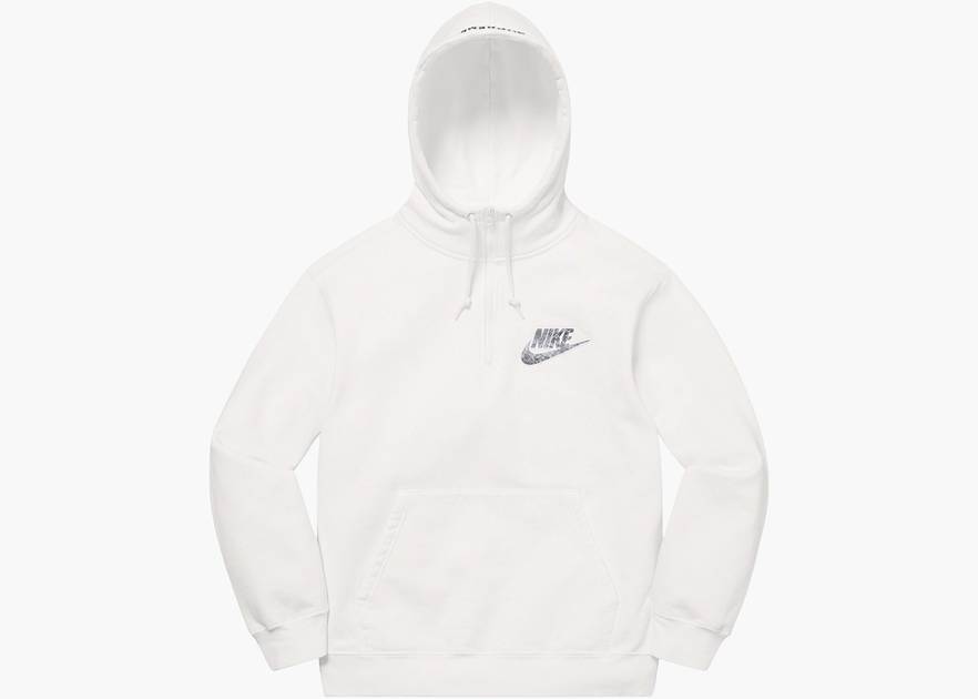 Supreme Nike Half Zip Hooded Sweatshirt White | Hype Clothinga