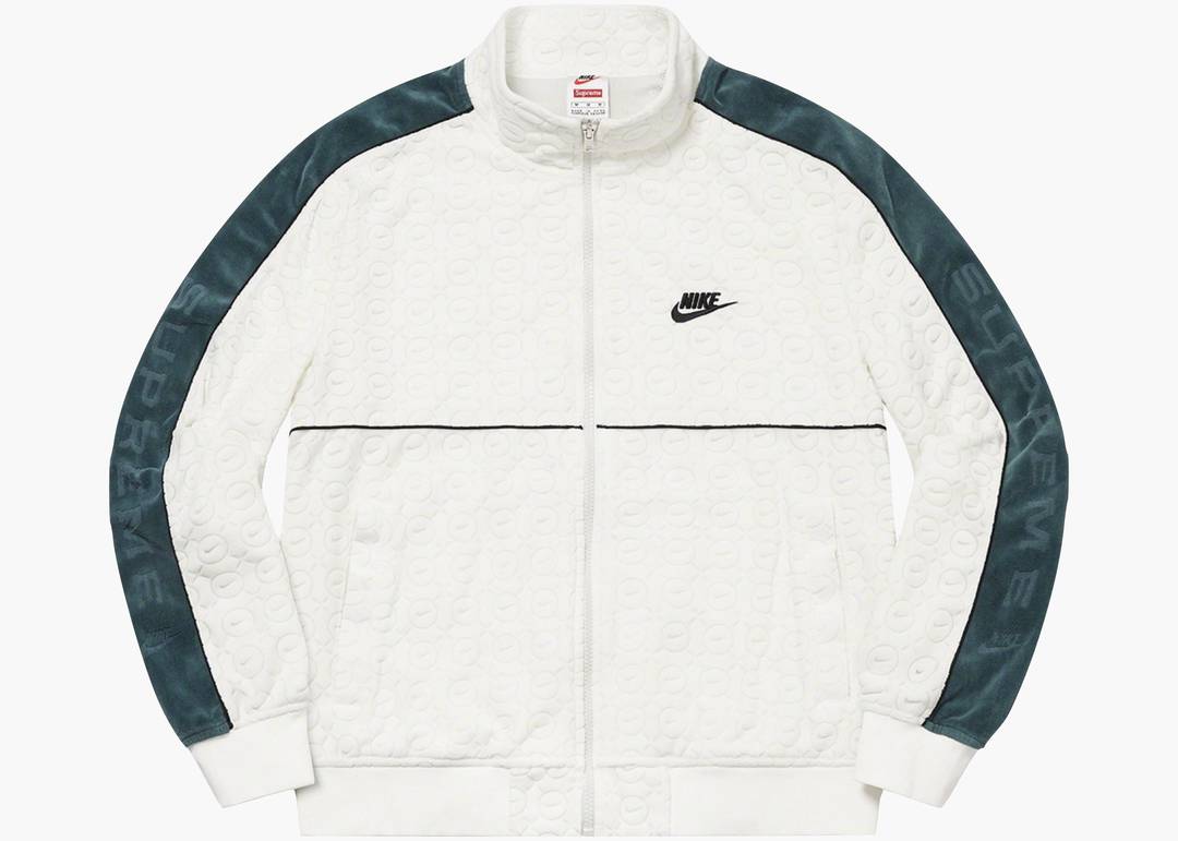 Supreme × Nike Velour Track Jacket White-