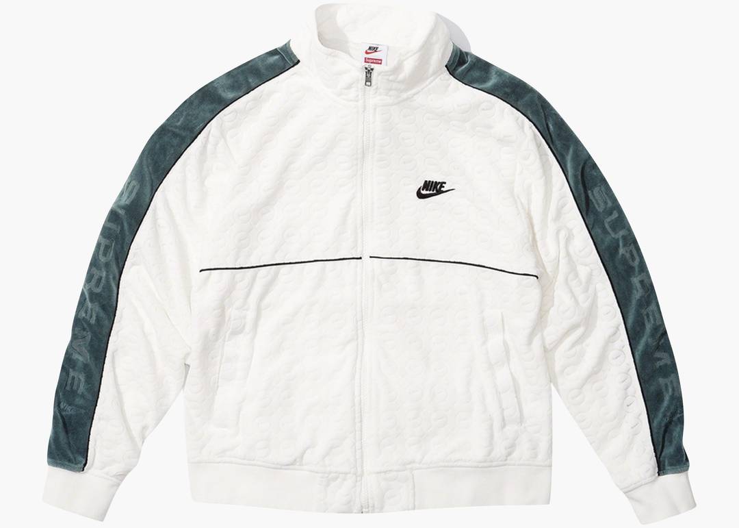 Supreme Nike Velour Track Jacket White