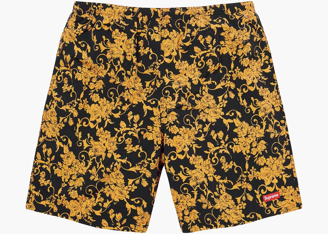 人気急上昇 Supreme Nylon Water Short Black Floral asakusa.sub.jp