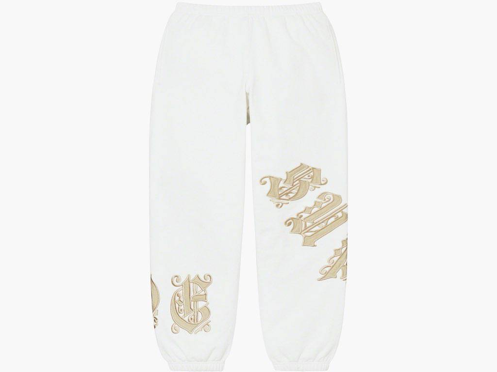 Supreme Old English Wrap Sweatpant White | Hype Clothinga