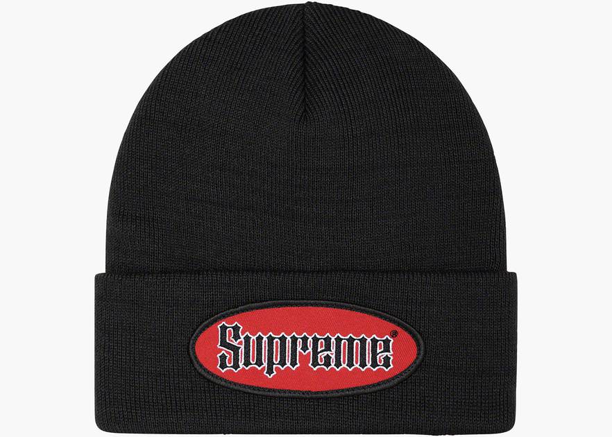 Supreme Oval Patch Beanie (SS22) Black | Hype Clothinga