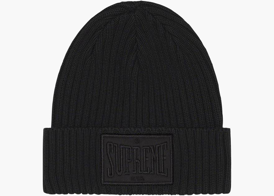 Supreme Overdyed Patch Beanie Black | Hype Clothinga