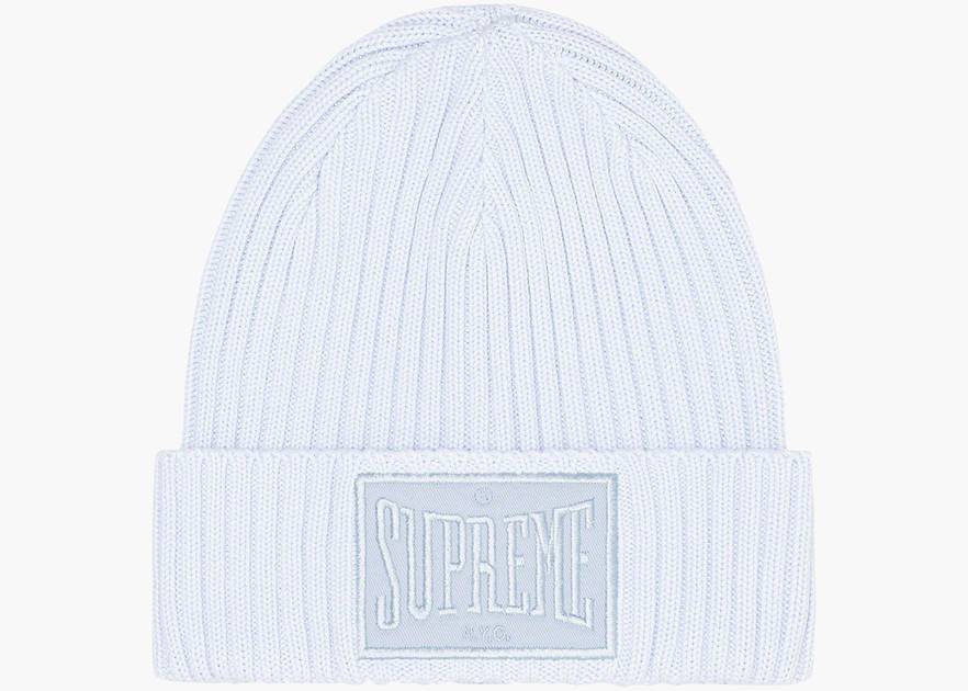 Supreme Overdyed Patch Beanie Light Blue | Hype Clothinga