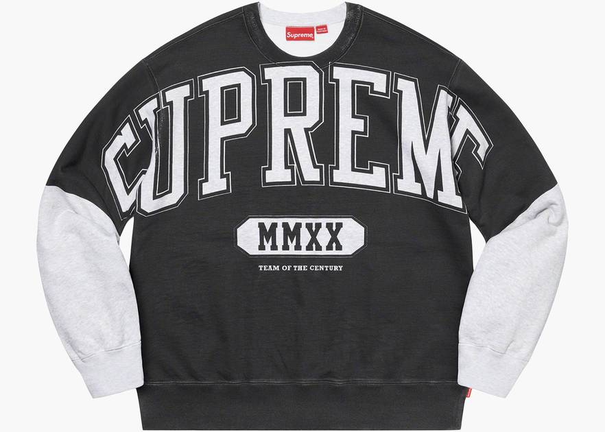 Supreme Overprint Crewneck Sweatshirts Ash Grey Supreme Overprint Crewneck Sweatshirts Ash Grey