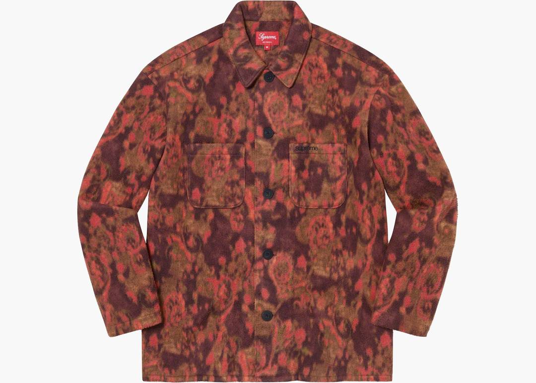 Supreme Paisley Fleece Shirt Red | Hype Clothinga