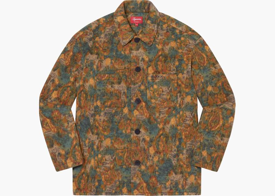 Supreme Paisley Fleece Shirt Tan | Hype Clothinga