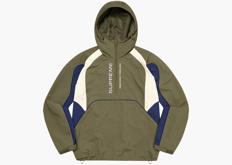 Supreme Paneled Half Zip Pullover Olive | Hype Clothinga Supreme Paneled Half Zip Pullover Olive | Hype Clothinga
