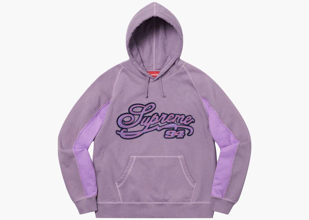 Supreme Paneled Script Hooded Sweatshirt Dusty Purple